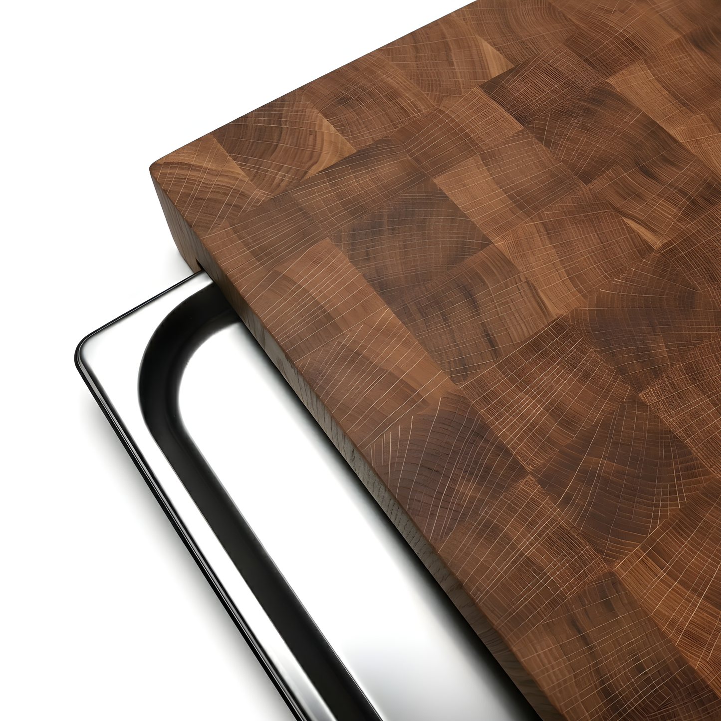 WHYSBAX Endgrain Schneidebrett aus Eiche – Handgefertigt, Antibakteriell, Rutschfest, optional mit Gastro-Behälter