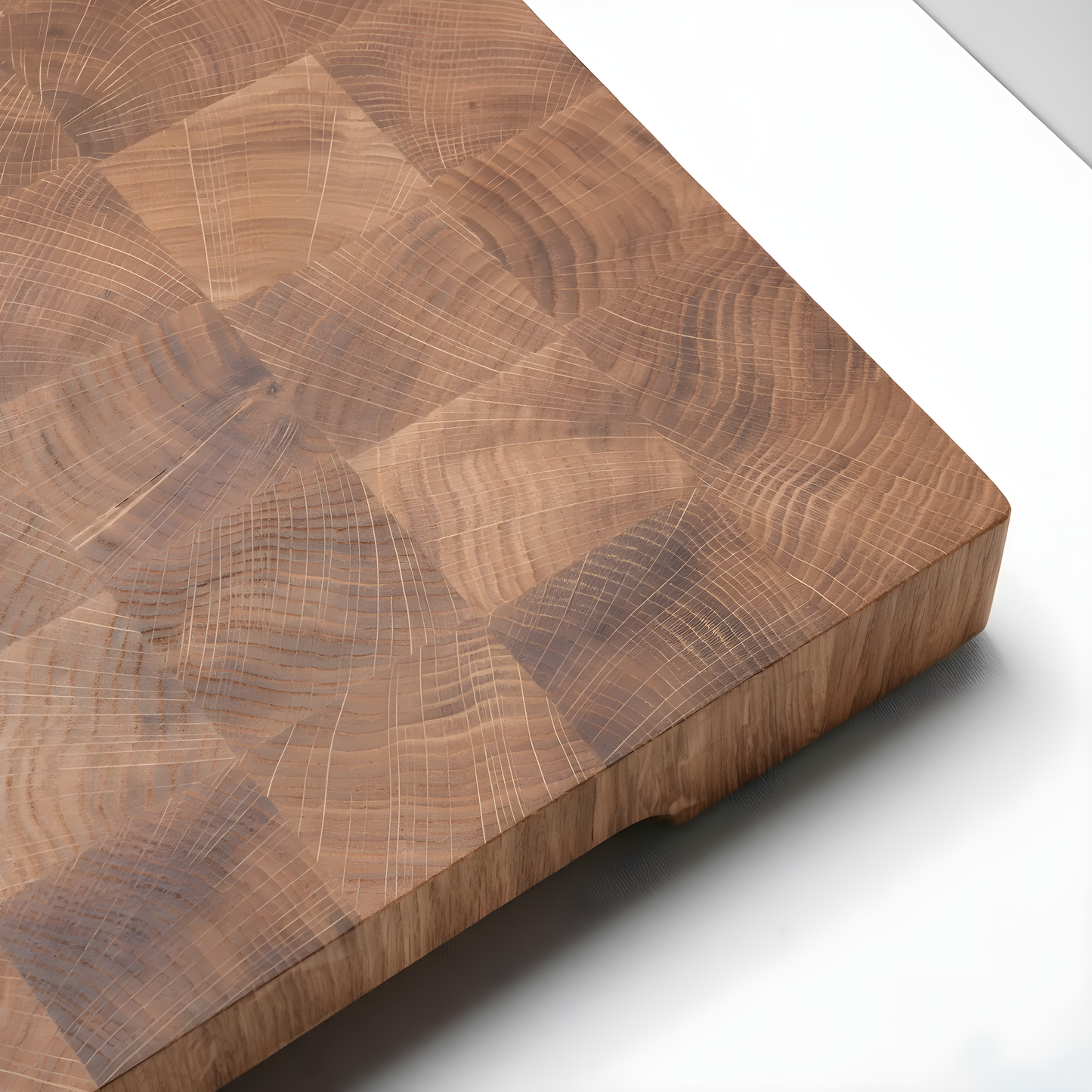WHYSBAX Endgrain Schneidebrett aus Eiche – Handgefertigt, Antibakteriell, Rutschfest, optional mit Gastro-Behälter